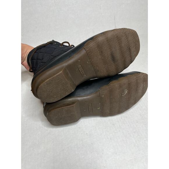 Sperry Saltwater Black Water Resistant Duck & Rain Boots Womens Size 9 - Picture 5 of 7